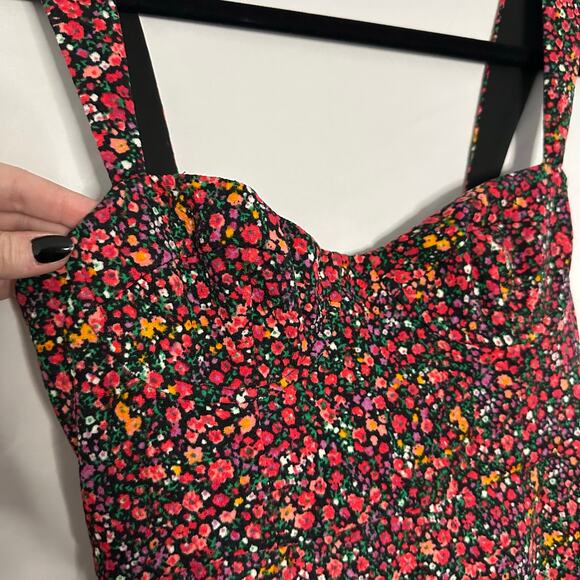 NWT Anthropologie Hutch Floral Sweetheart Midi Dress Burgundy Size XSP - Picture 6 of 9